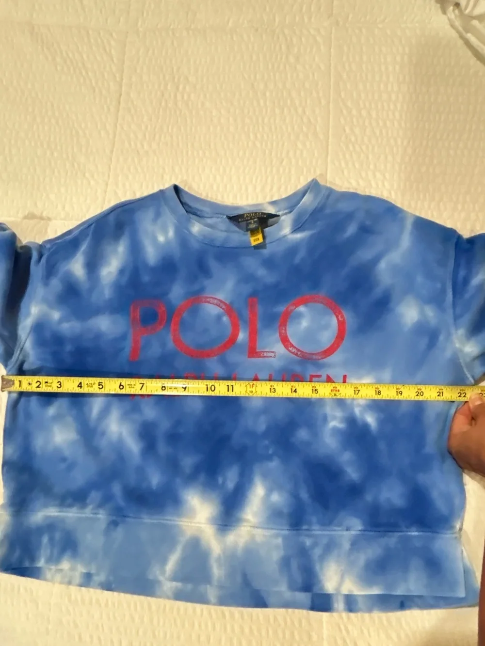 Polo Ralph Lauren G Large 14-16 Blue Tie-Dye Logo Terry Sweatshirt Jogger Set